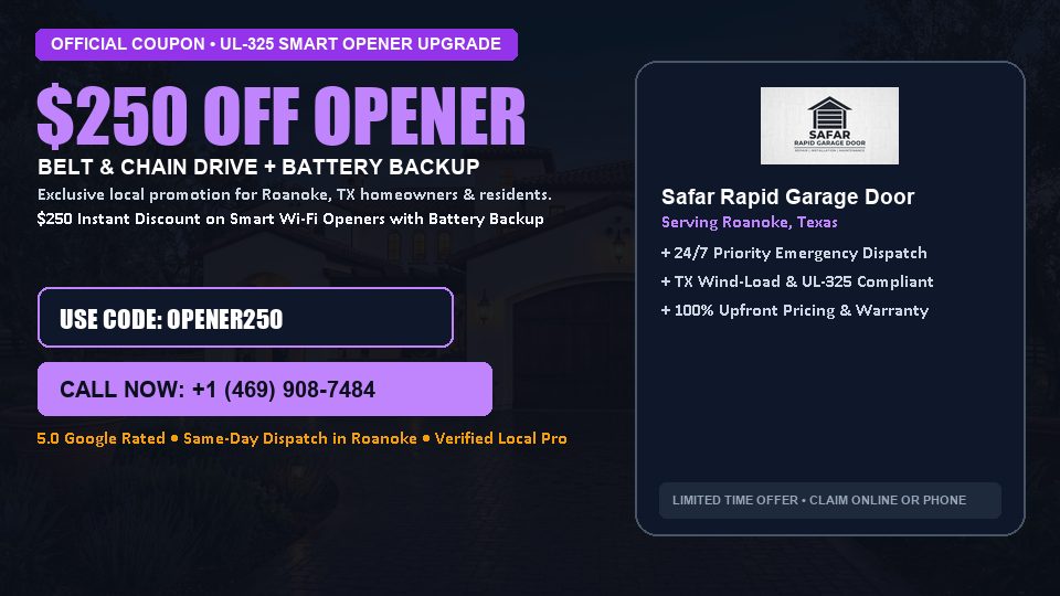 Safar Rapid Garage Door $250 OFF Premium LiftMaster Opener Installation